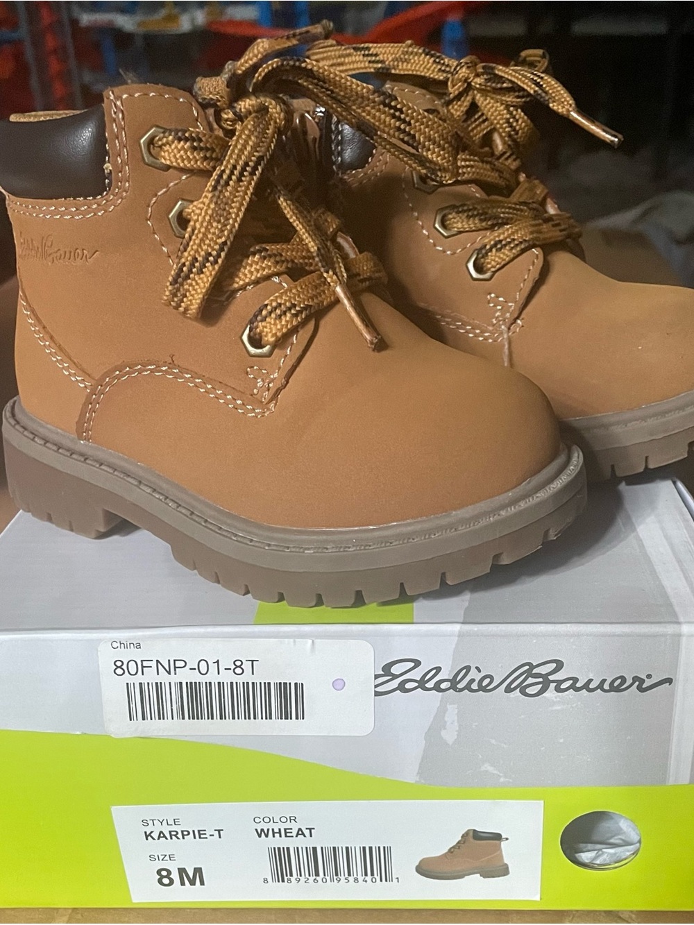 Eddie Bauer Kids Wheat Lace-Up Hiking Boots